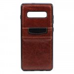 Wholesale Galaxy S10e Leather Style Credit Card Case (Brown)